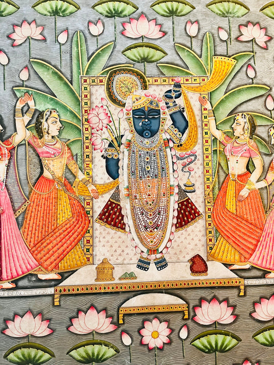 Shrinathji with Gopis in Emerald