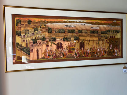 Palace Painting in Orange and Gold