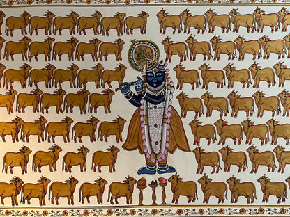 Shrinathji with Gau in Gold