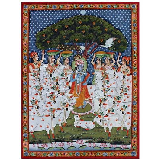 Krishna with Gopies and Cows