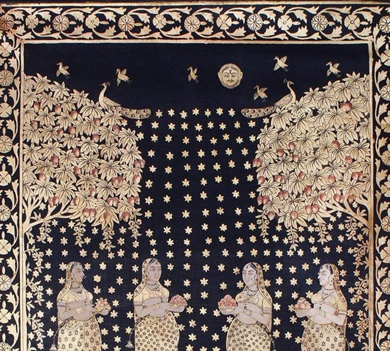 Vrikshachari in black and gold